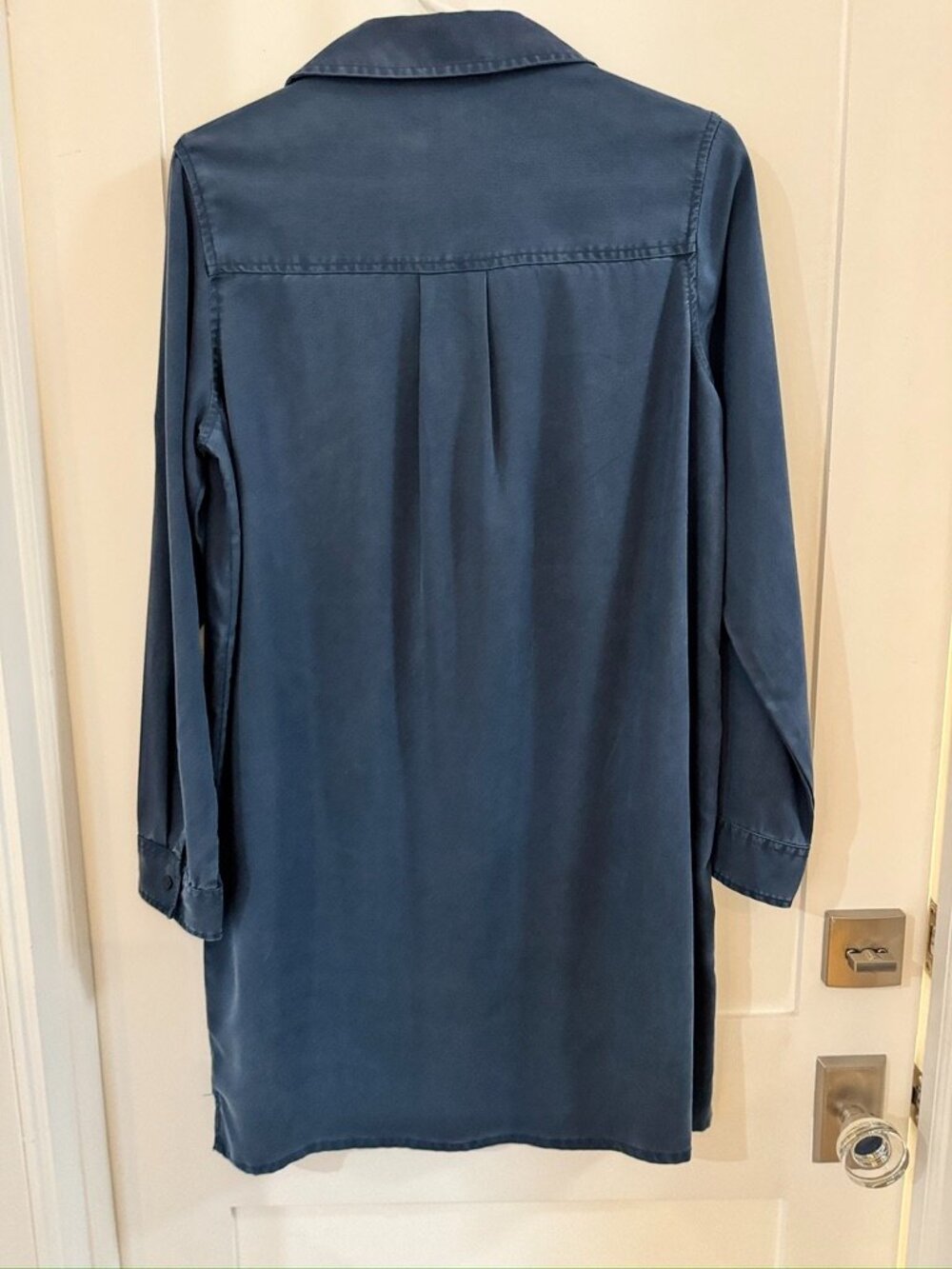 Quince Navy Tunic-Style Dress/Long Blouse, Luxe, Lightweight Fabric, Size:S, New - Picture 5 of 7